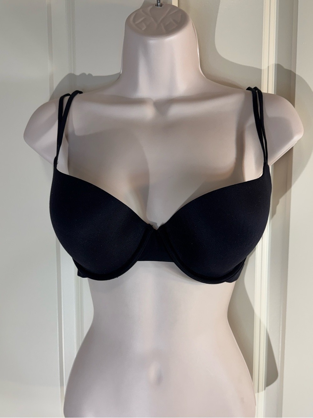 NWOT aerie Sunnie Demi Black Double-Strap Push-Up Bra with Underwire 38B